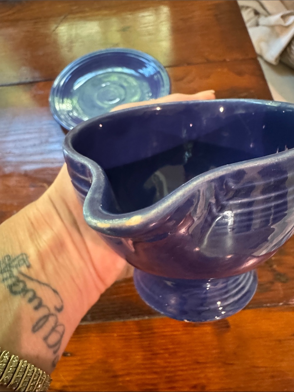 Fiestaware Creamer and Plate Set - Picture 4 of 12